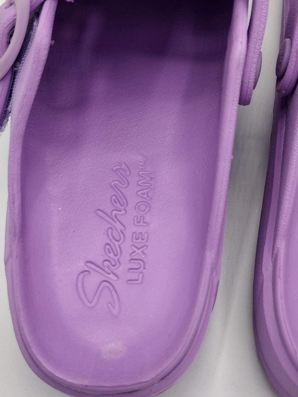 Skechers Women's Clogs Luxe Foam Slip On Purple Clogs Comfort Shoes Size 9 - Picture 5 of 7